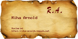Riha Arnold névjegykártya